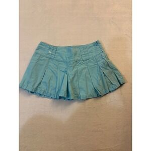 Aeropostale Womens Pleated Skort Light Blue Y2K Mini Skirt Shorts Size 3/4